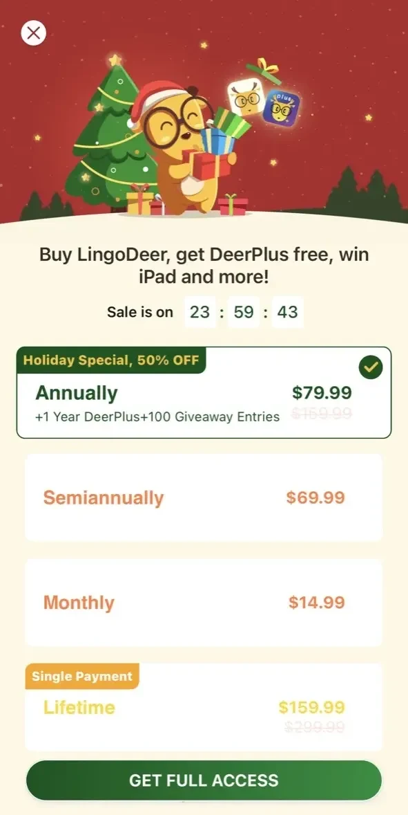 LingoDeer paywall screen