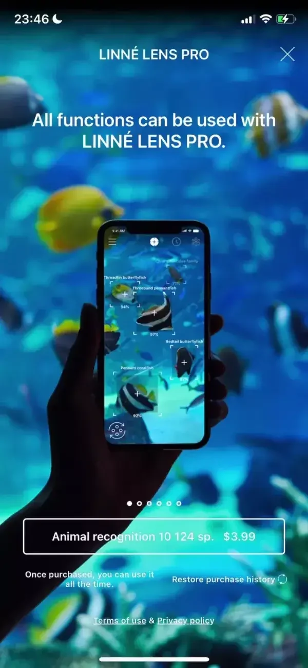 LINNÉ LENS paywall screen