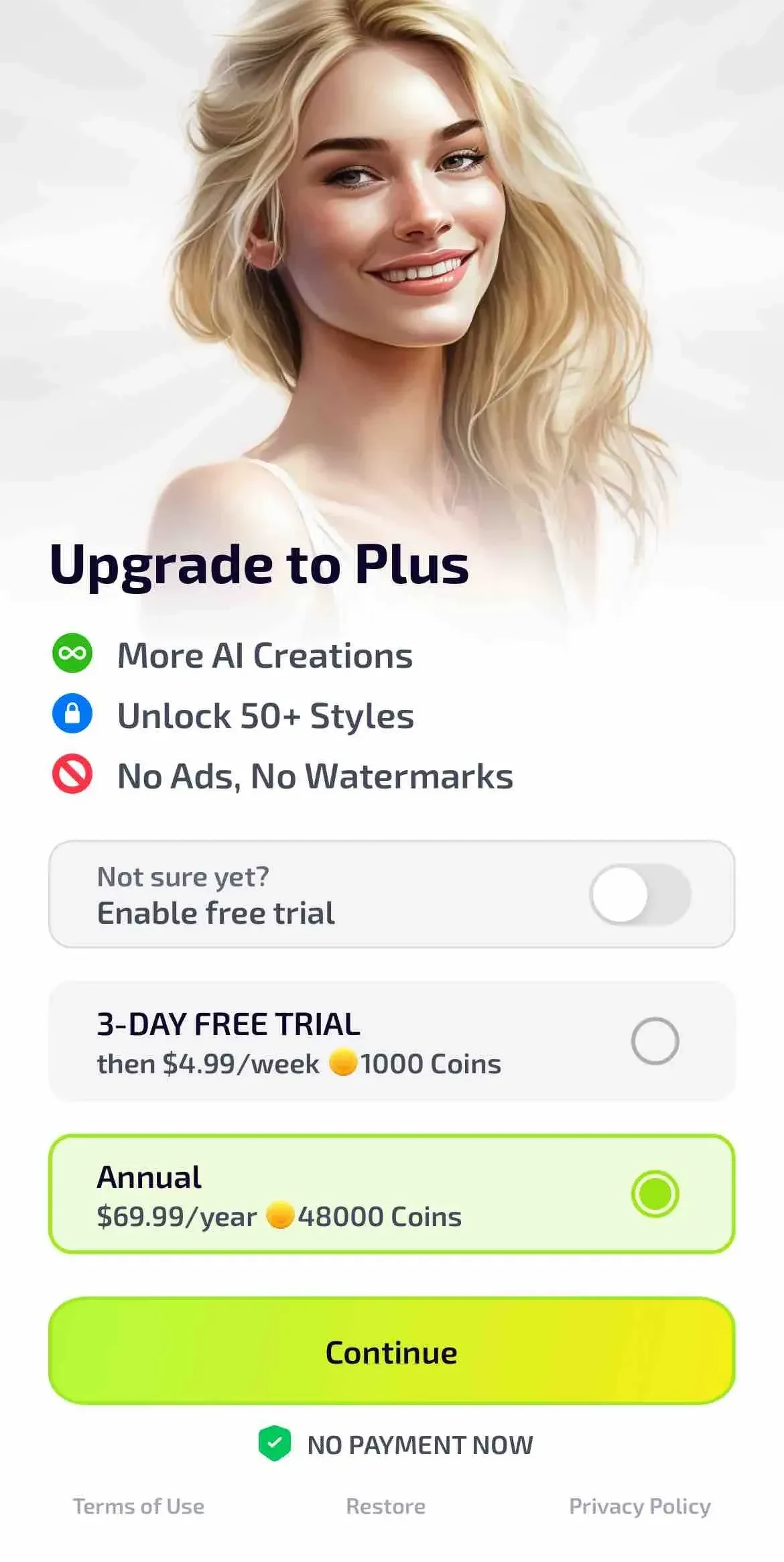 Lisa AI paywall screen