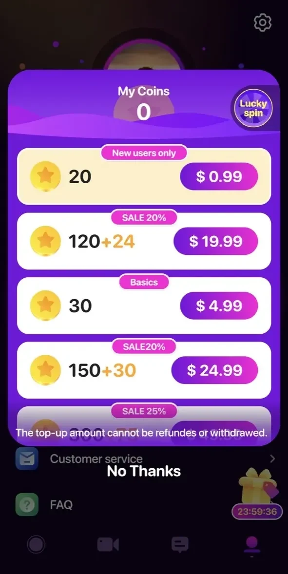 Live for Hot paywall screen