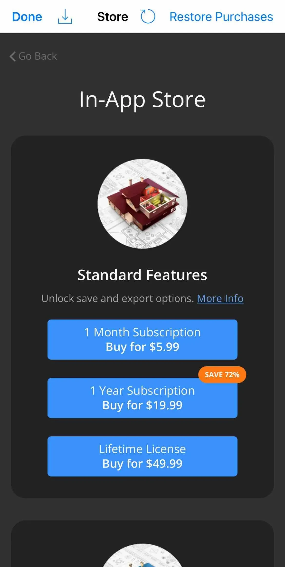 Live Home 3D paywall screen