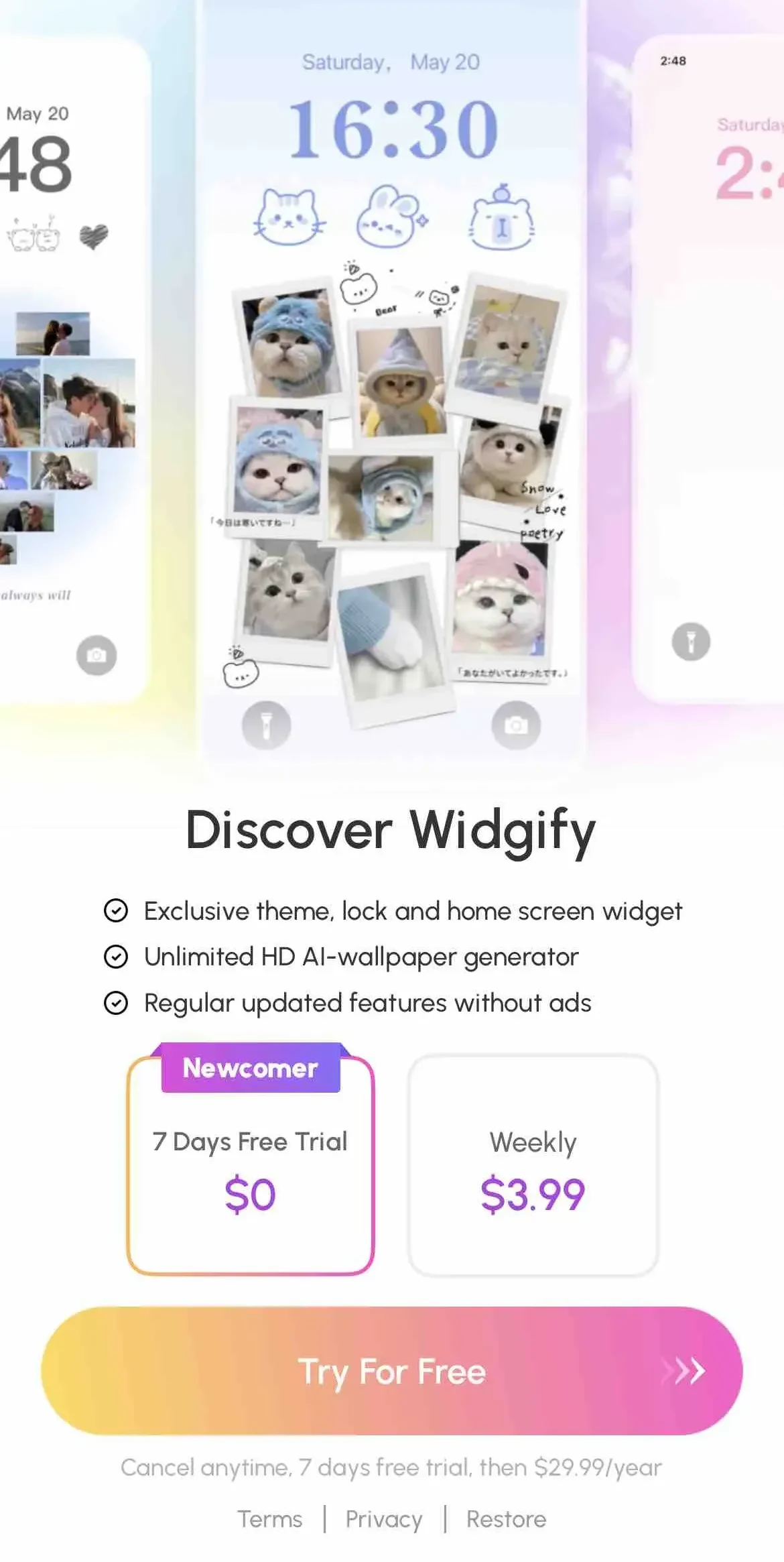 Widgify paywall screen