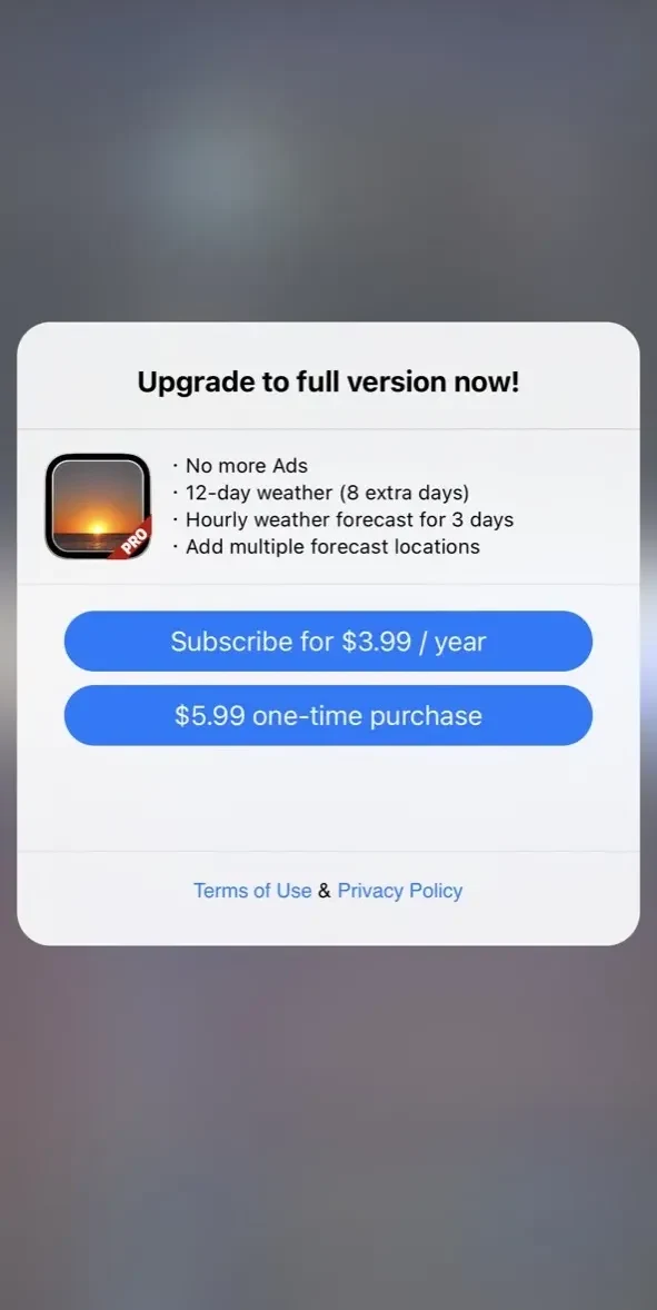 Living Weather HD Live paywall screen