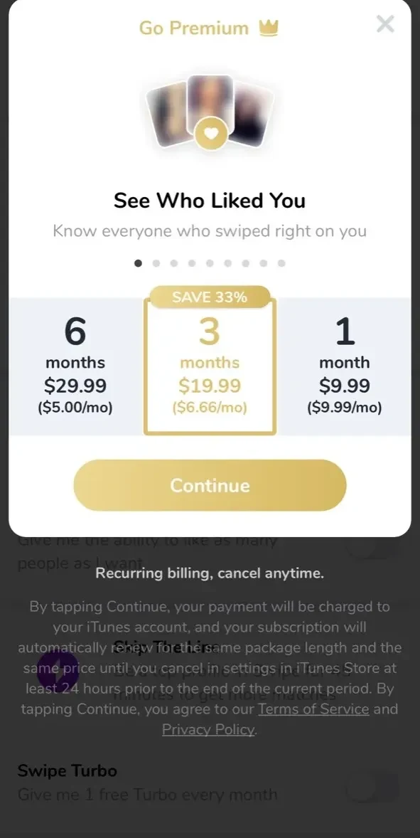 LMK paywall screen