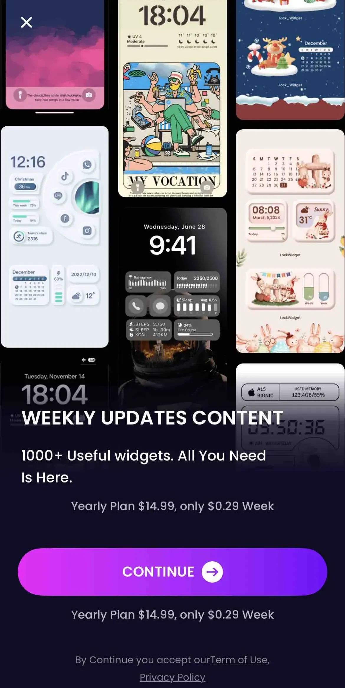 LockWidget paywall screen