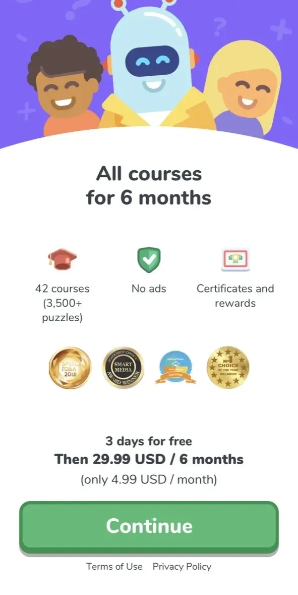 LogicLike paywall screen