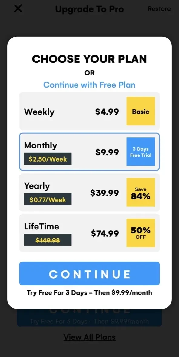 Logo Maker paywall screen