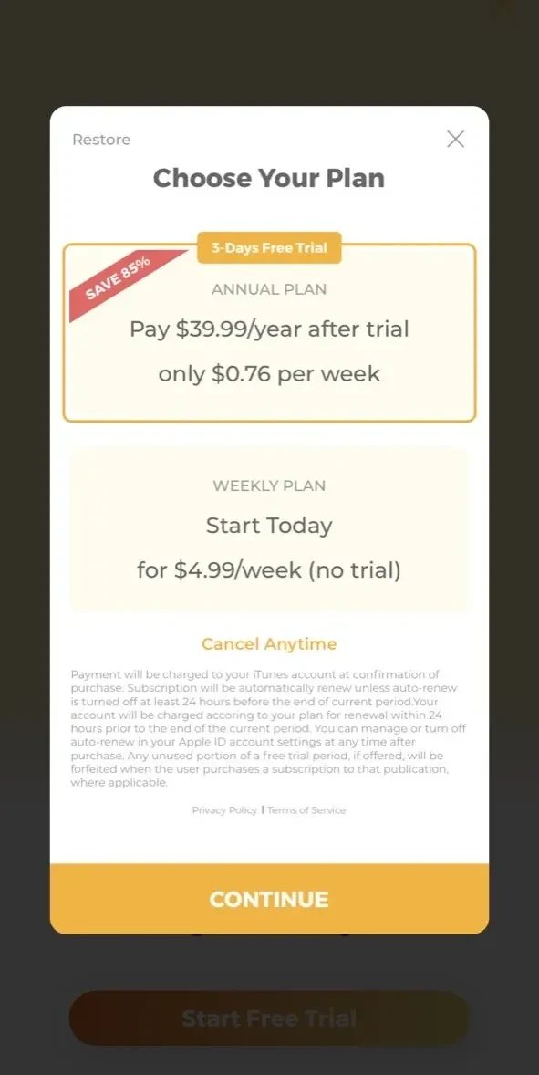 Logo Maker paywall screen