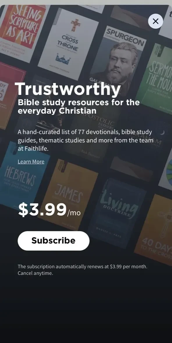 Logos paywall screen