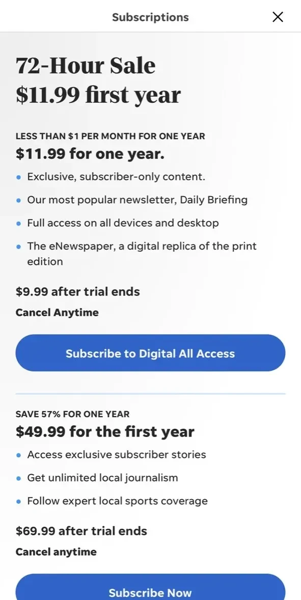 lohud paywall screen