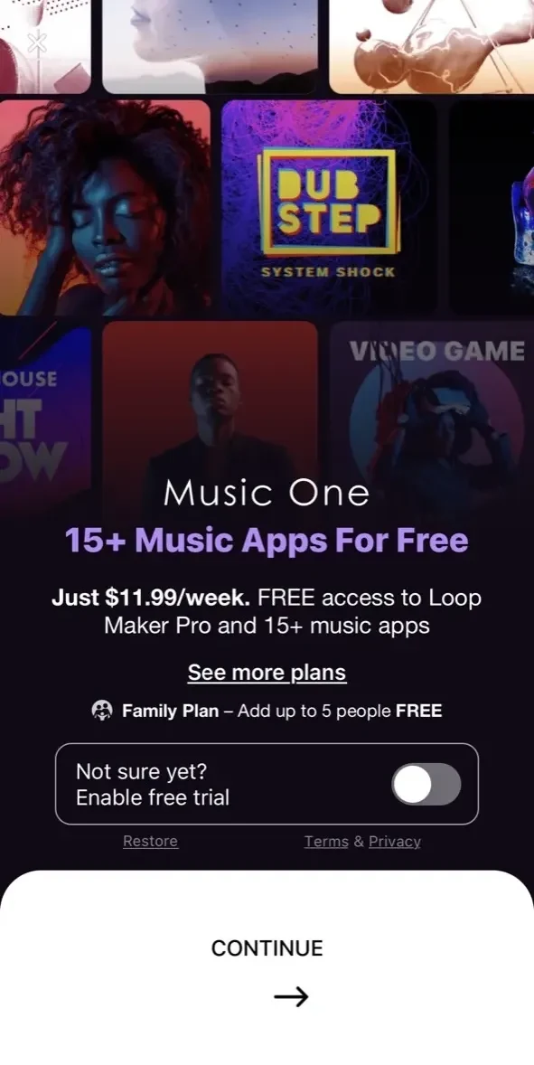 Loop Maker Pro paywall screen