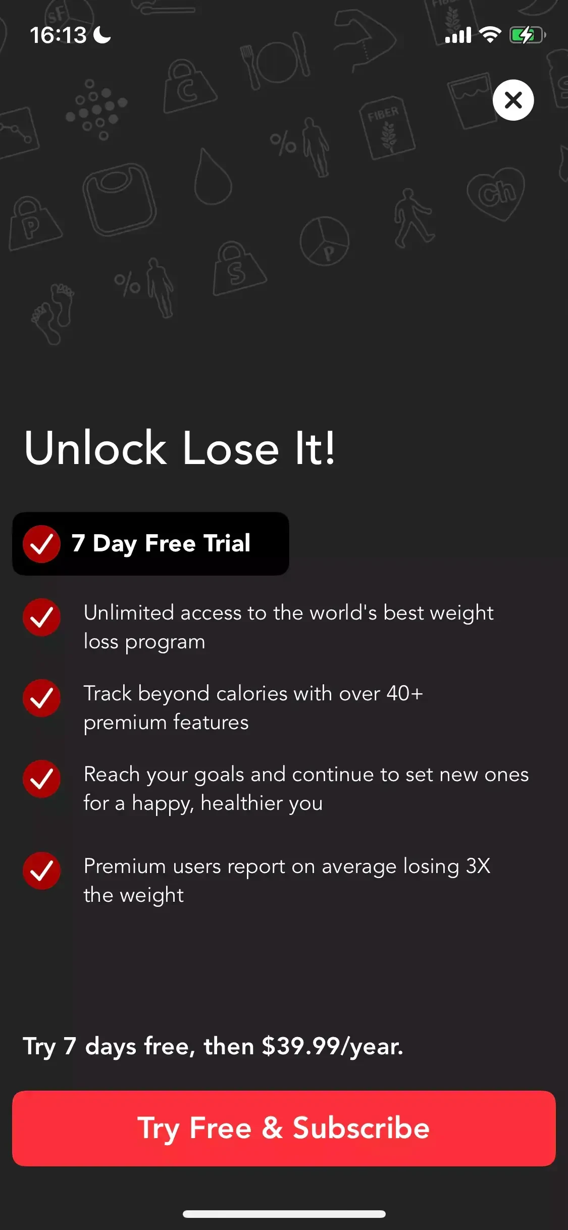 Lose It! paywall screen