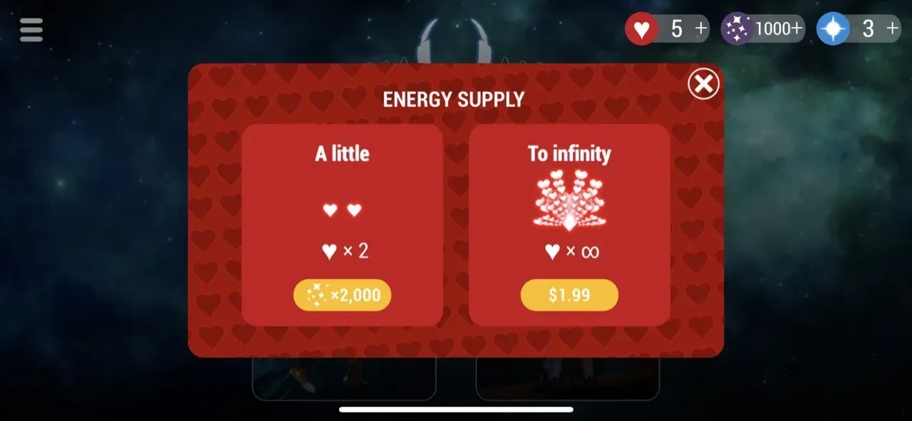 Lost in Harmony paywall screen