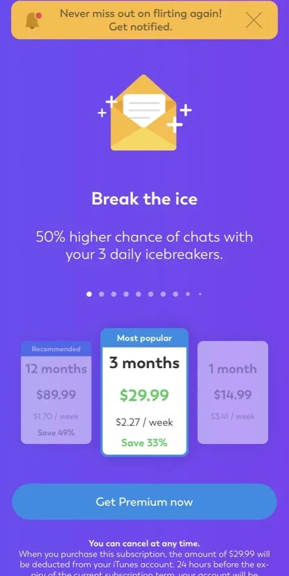 LOVOO paywall screen