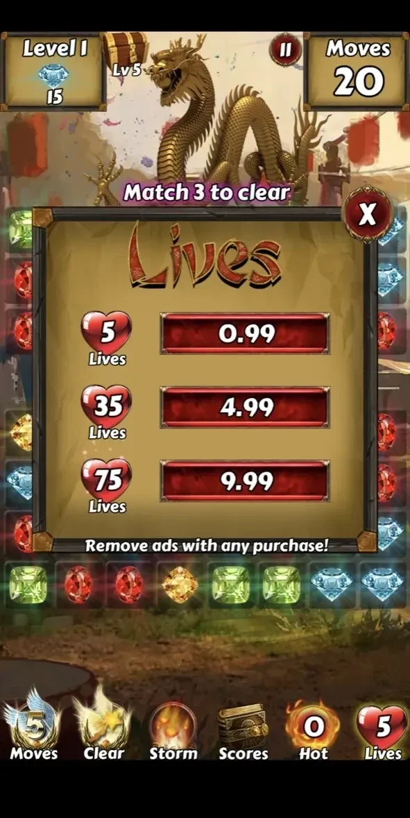 Lucky Dragon Kingdom Adventure paywall screen
