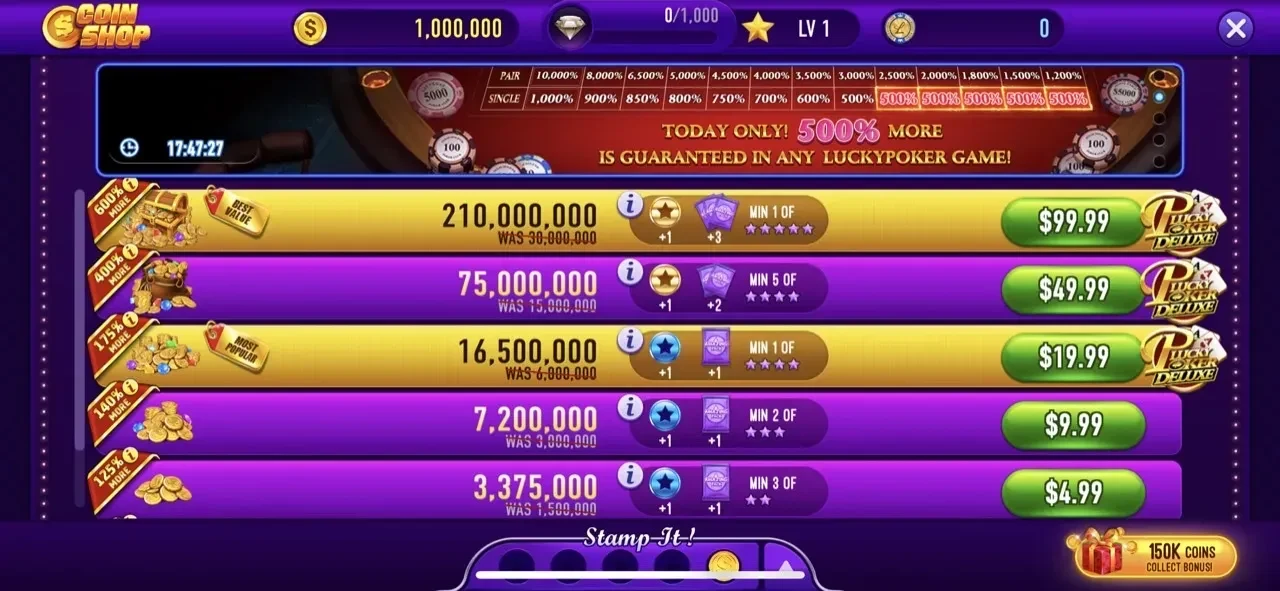 Lucky Hit Classic Casino Slots paywall screen