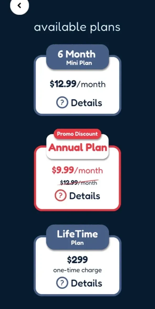 LUVBUG paywall screen