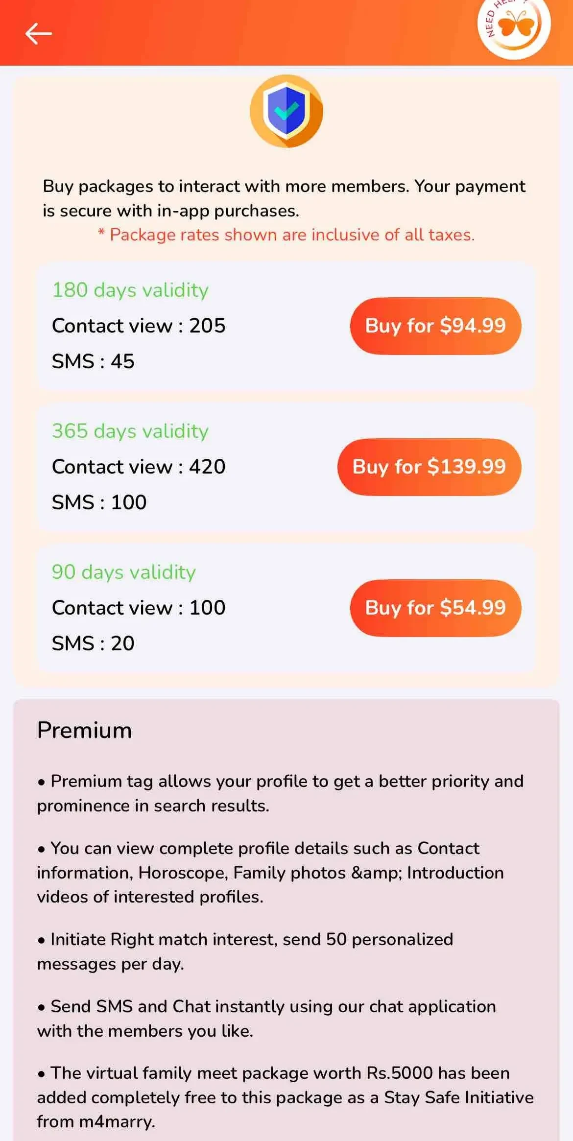 M4marry paywall screen