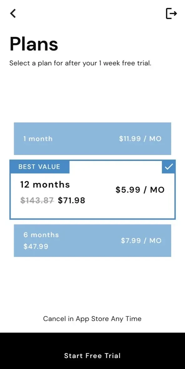 MacroFactor paywall screen
