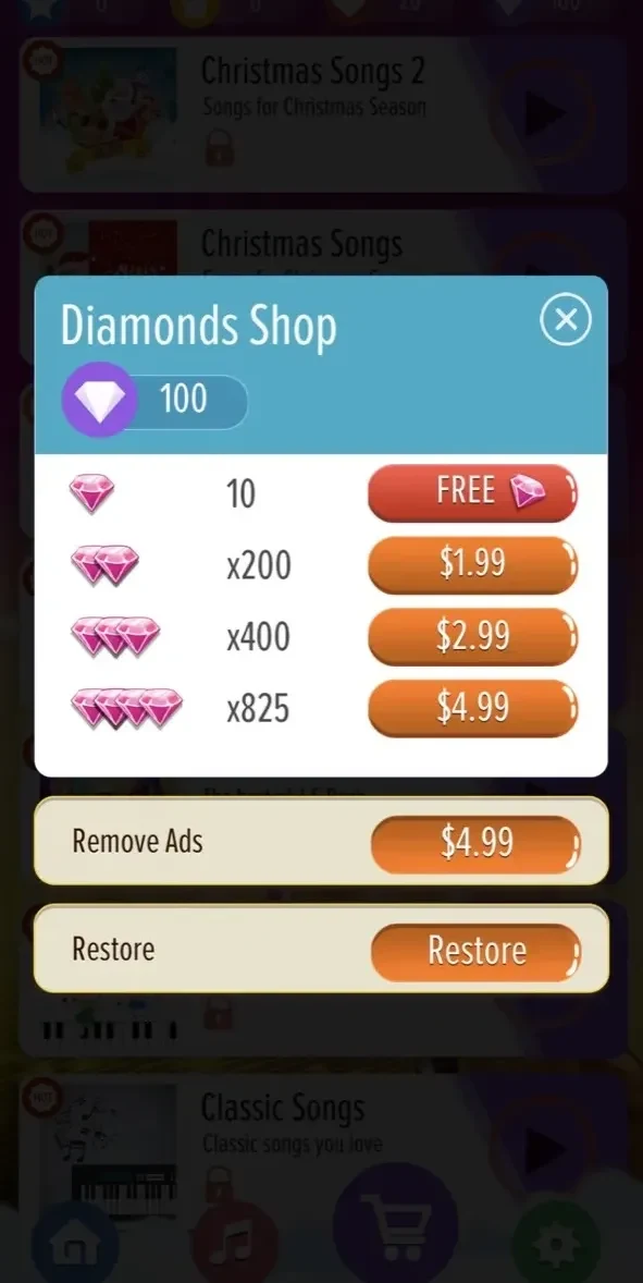 Magic Piano paywall screen