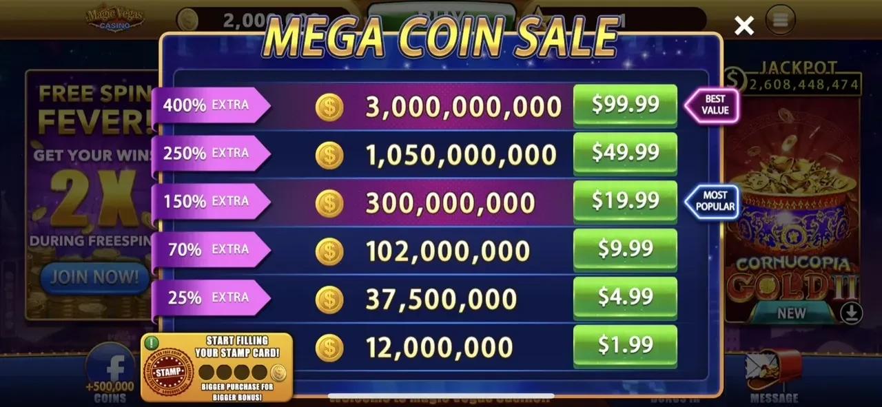 Magic Vegas Casino paywall screen