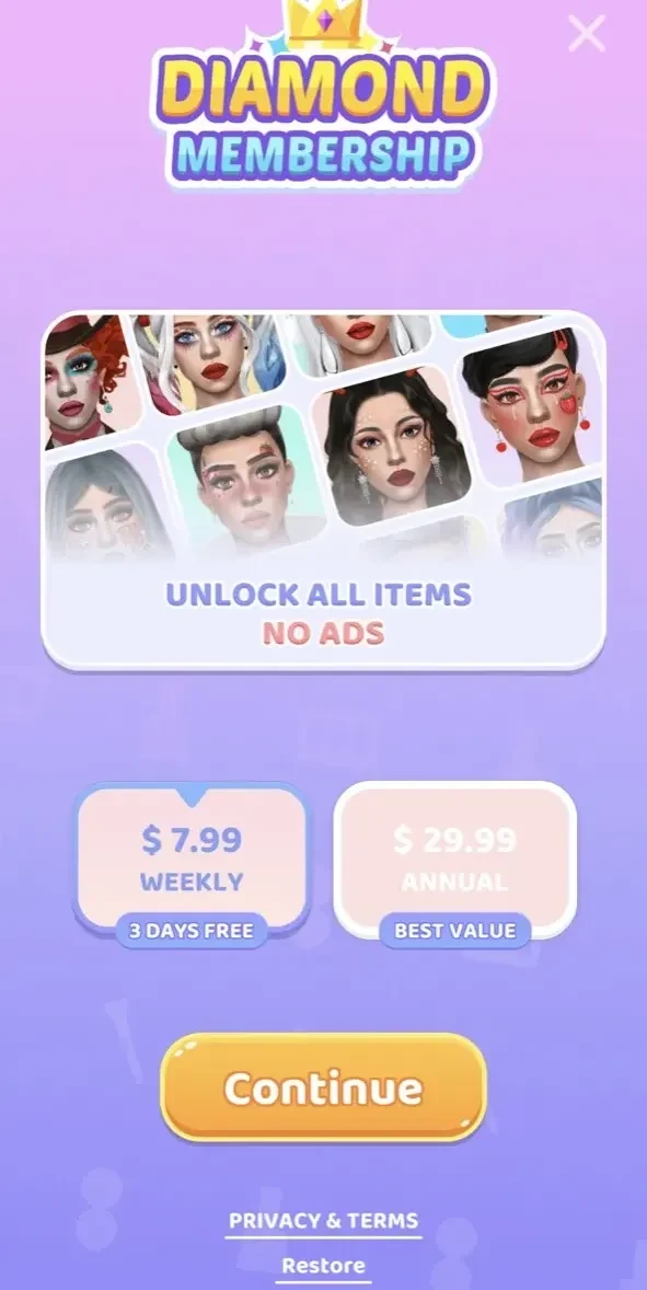 Makeup Stylist paywall screen