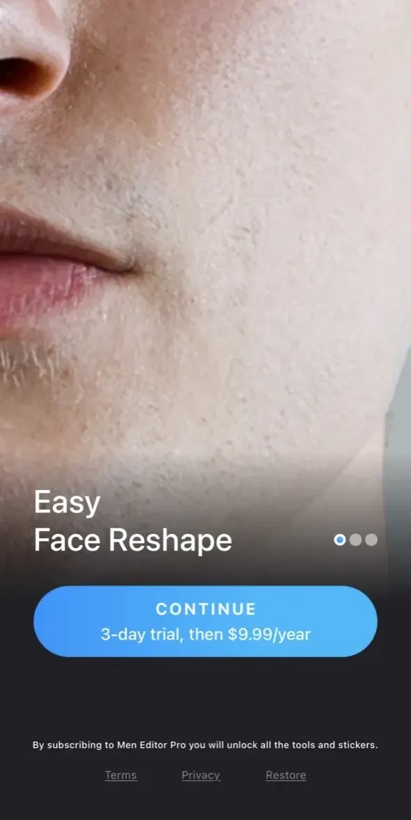 Man Editor paywall screen