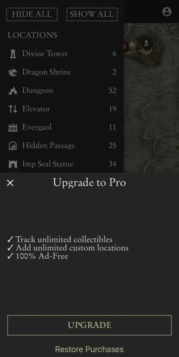 MapGenie paywall screen