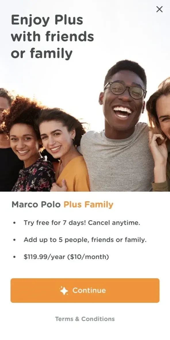 Marco Polo paywall screen