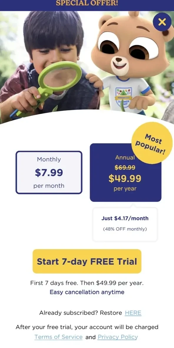 MarcoPolo World School paywall screen