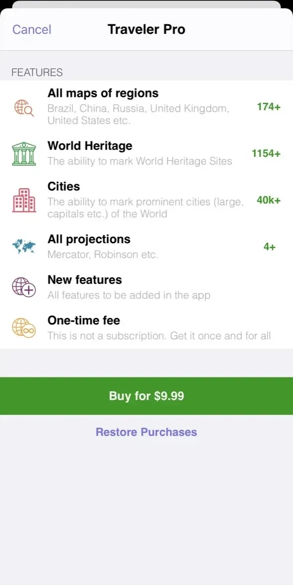 Mark O'Travel paywall screen