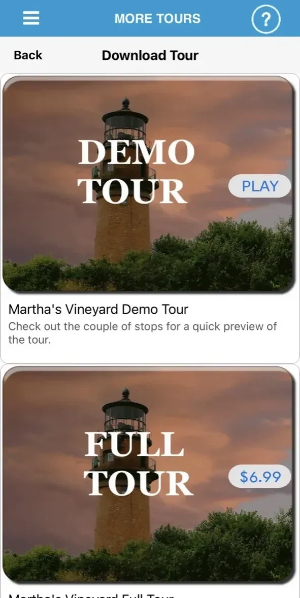 Martha's Vineyard Tour Guide paywall screen
