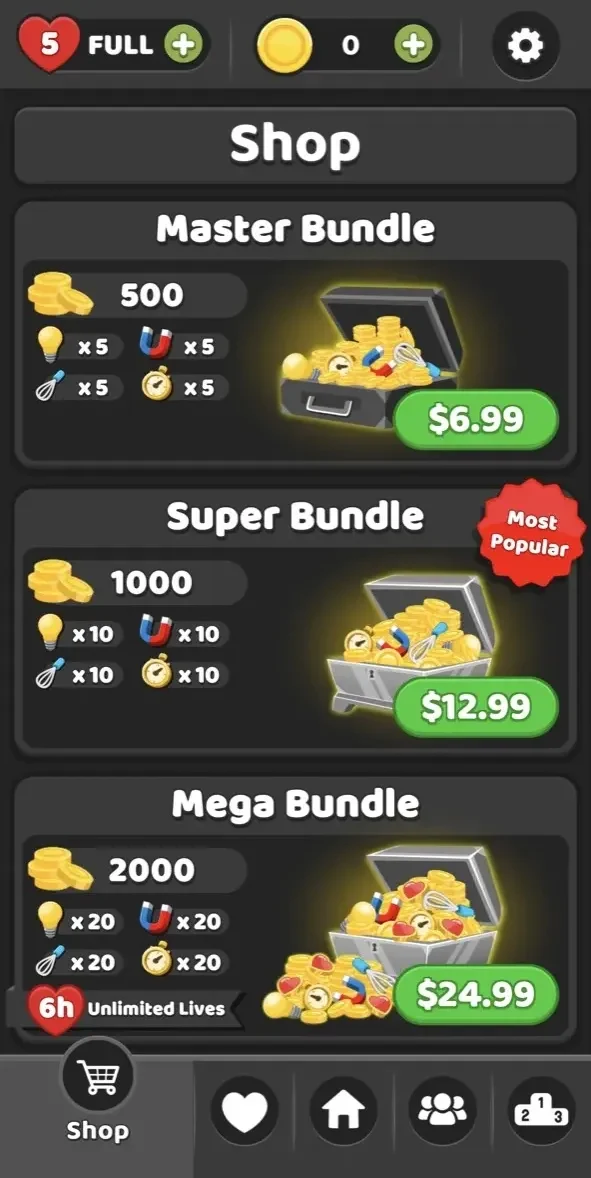 Match Tile 3D paywall screen