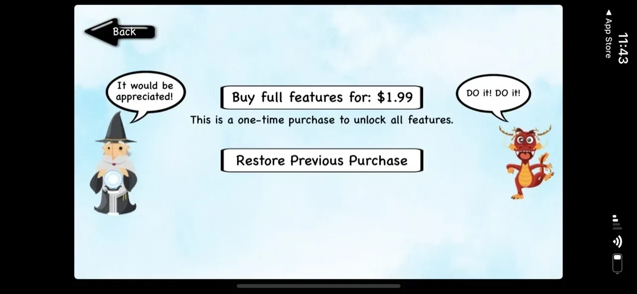 Math Castle paywall screen