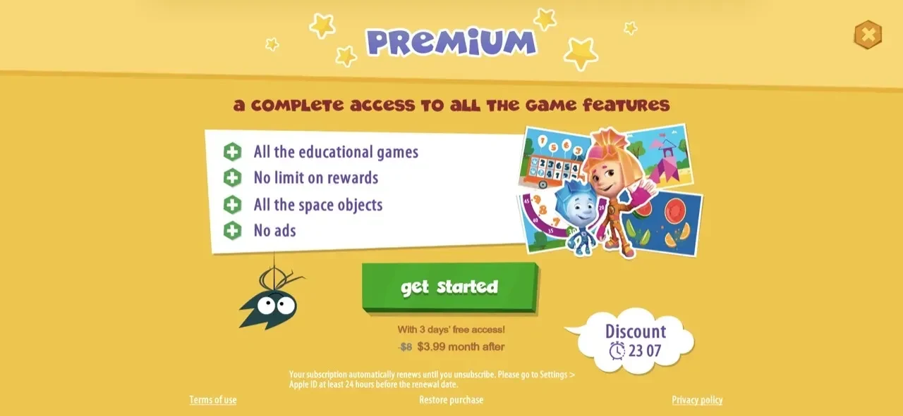 Math Games paywall screen