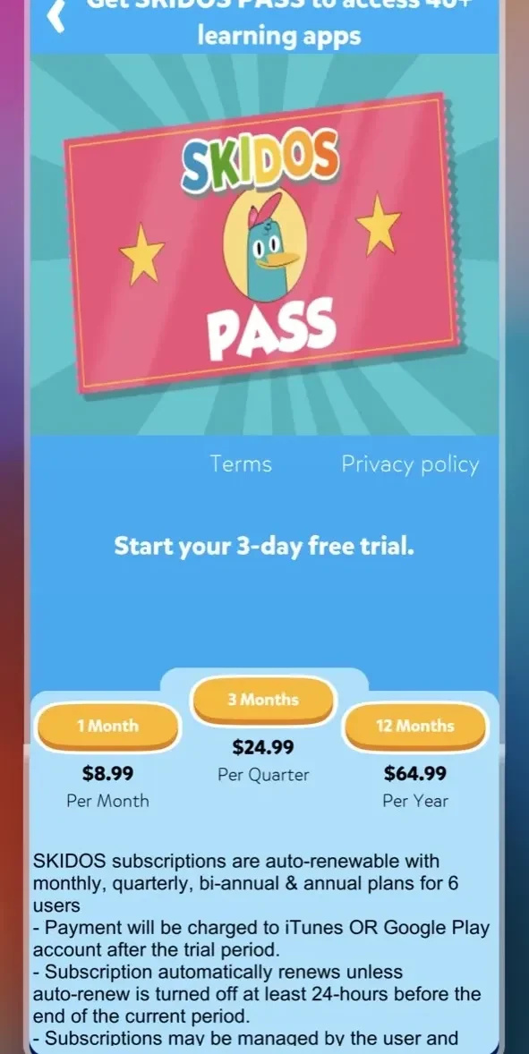 Running Games paywall screen
