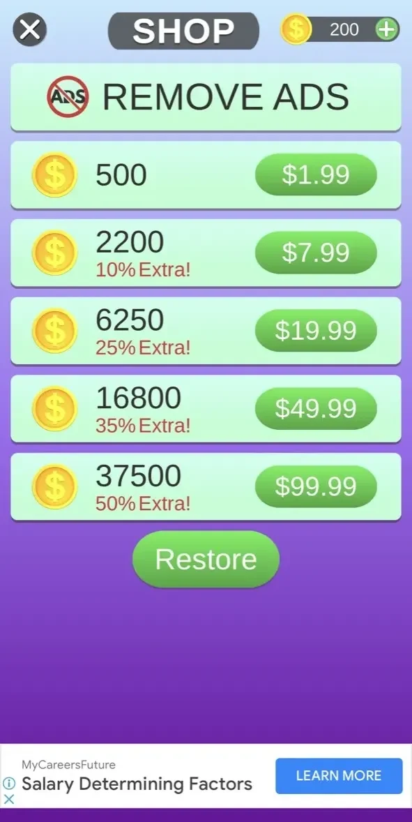 Mathscapes paywall screen