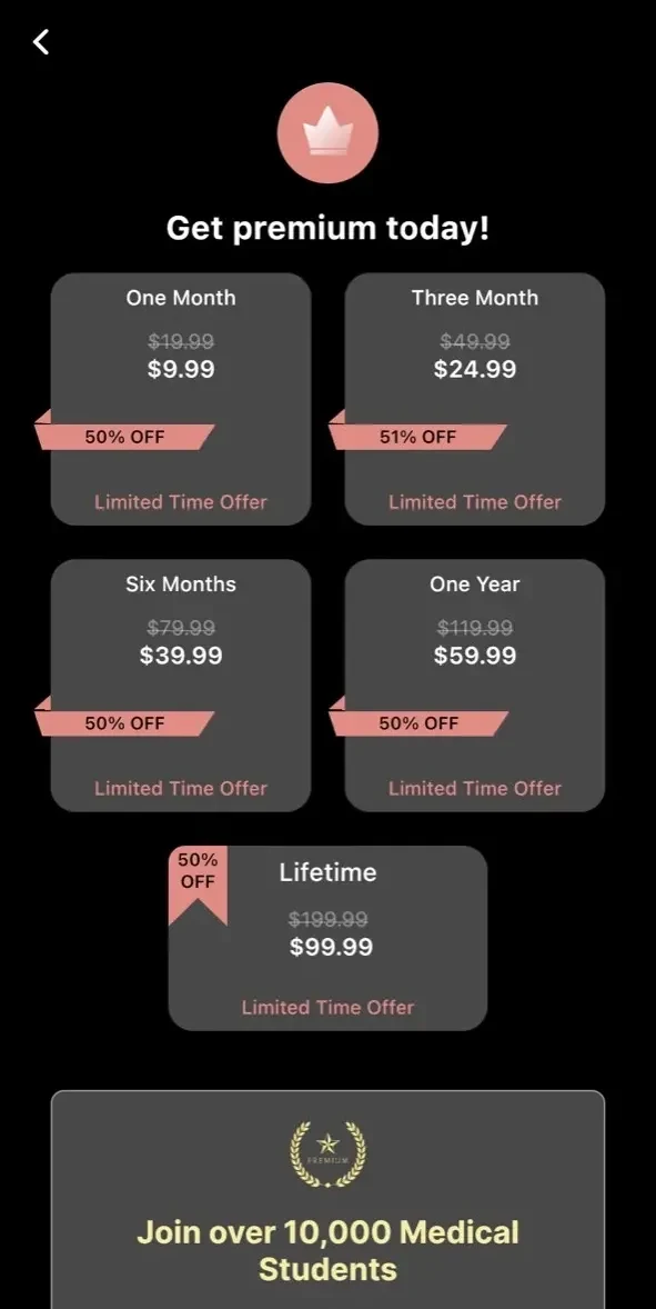 MCAT paywall screen