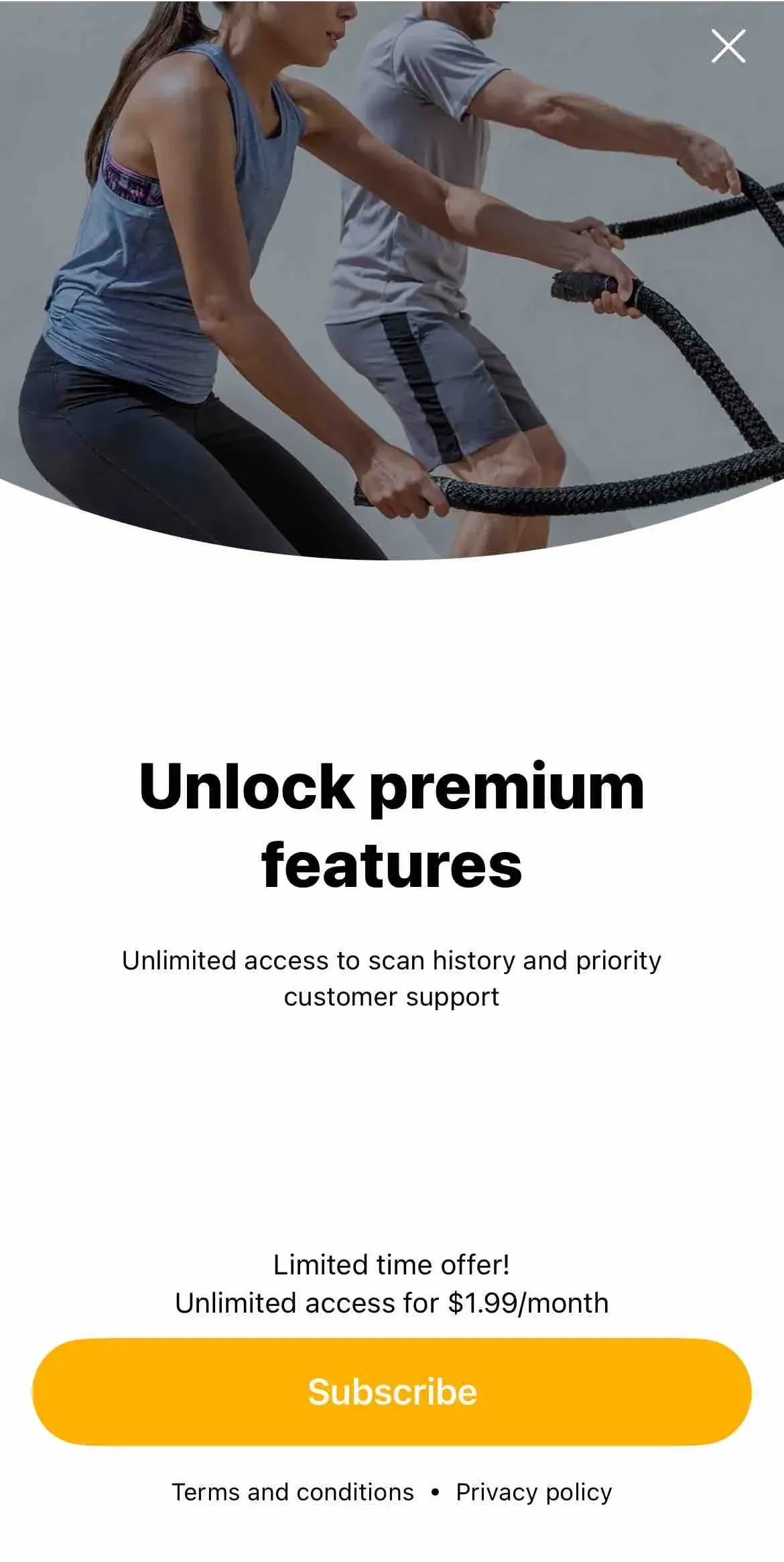 me° paywall screen