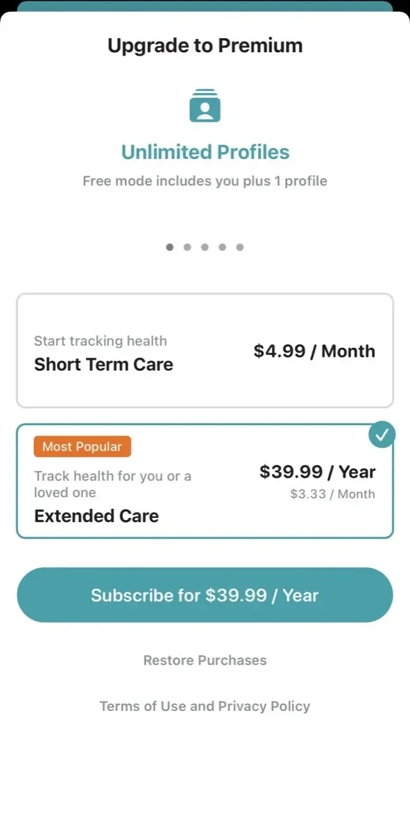 Health paywall screen