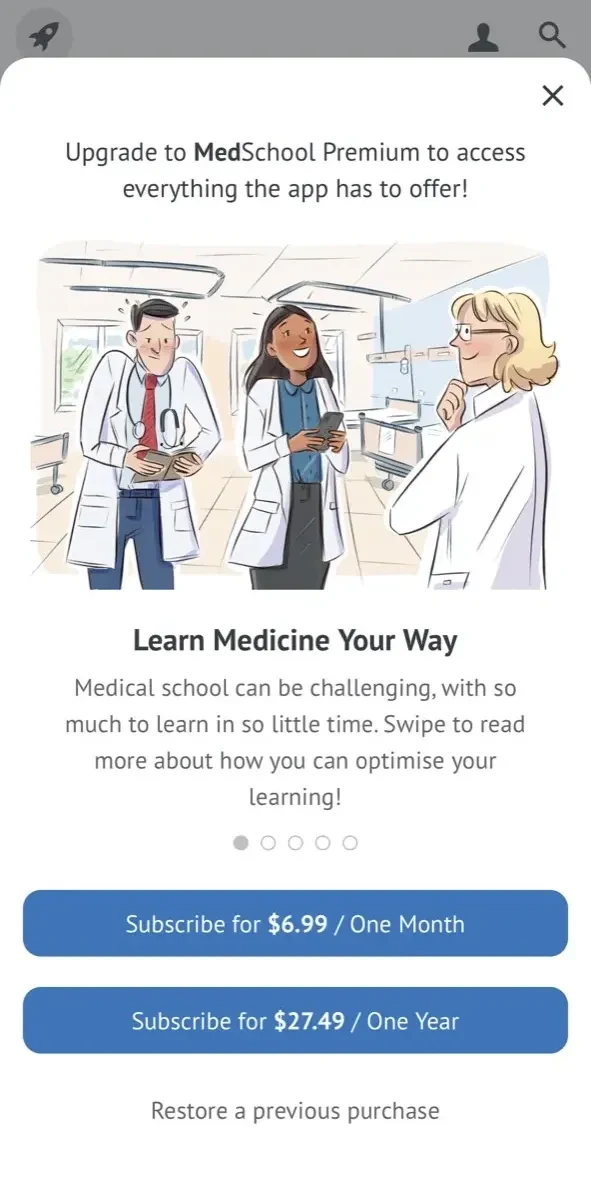 MedSchool paywall screen