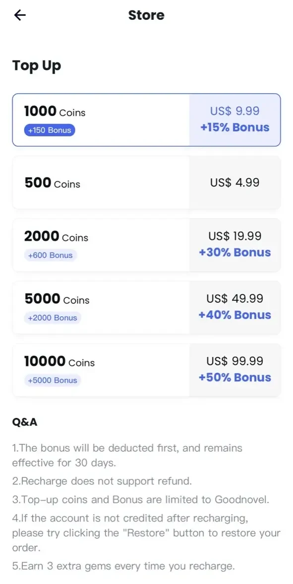 MegaNovel paywall screen