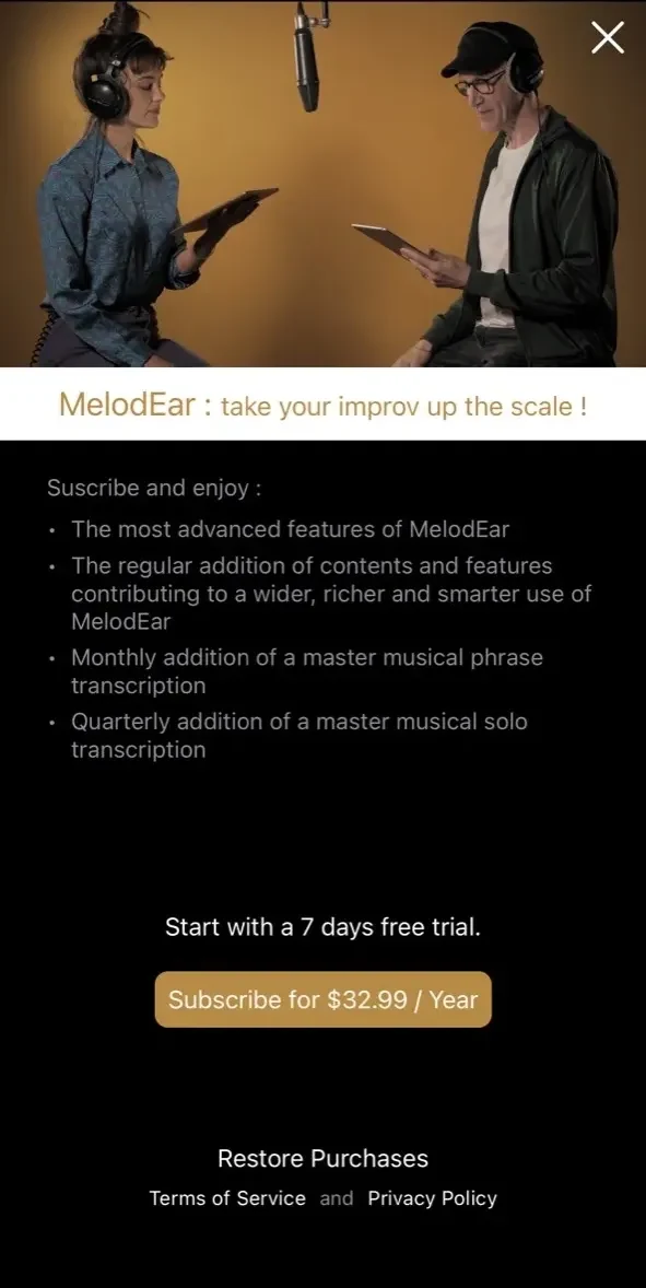 MelodEar paywall screen