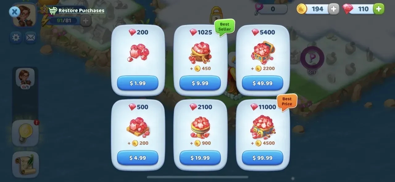 Merge Fables® paywall screen