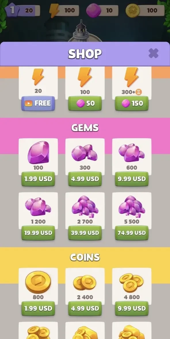 Merge Mystery paywall screen