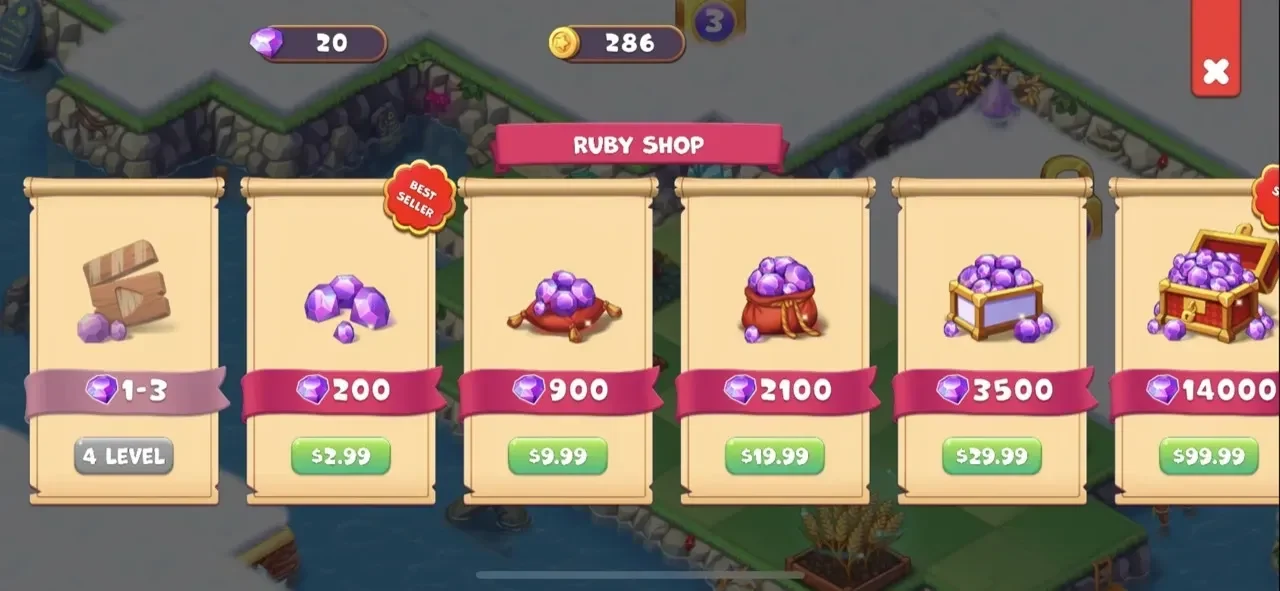 Mergest Kingdom paywall screen