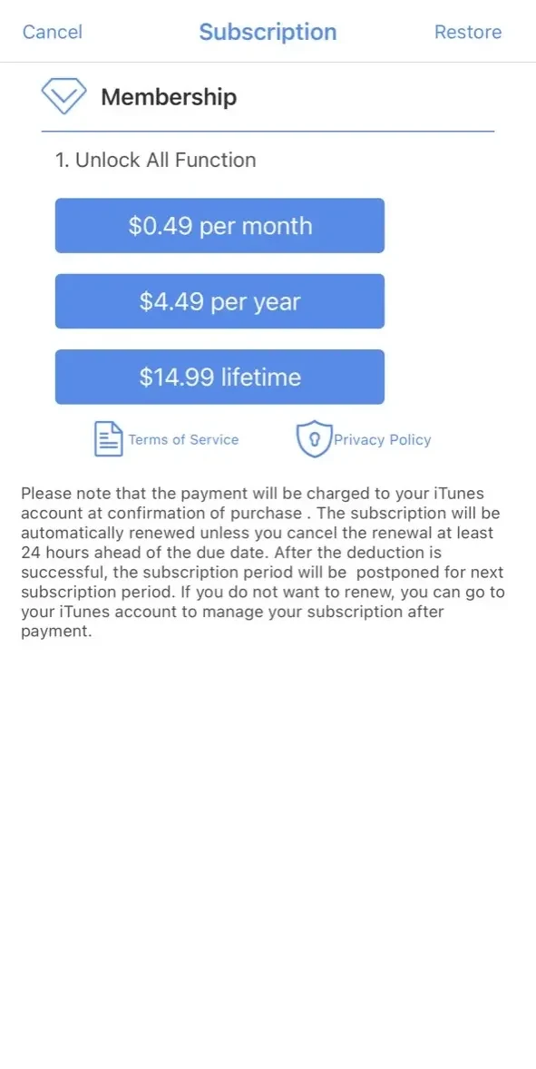 Meteo Calc paywall screen