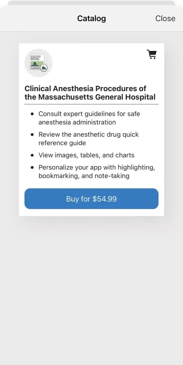 MGH Clinical Anesthesia paywall screen