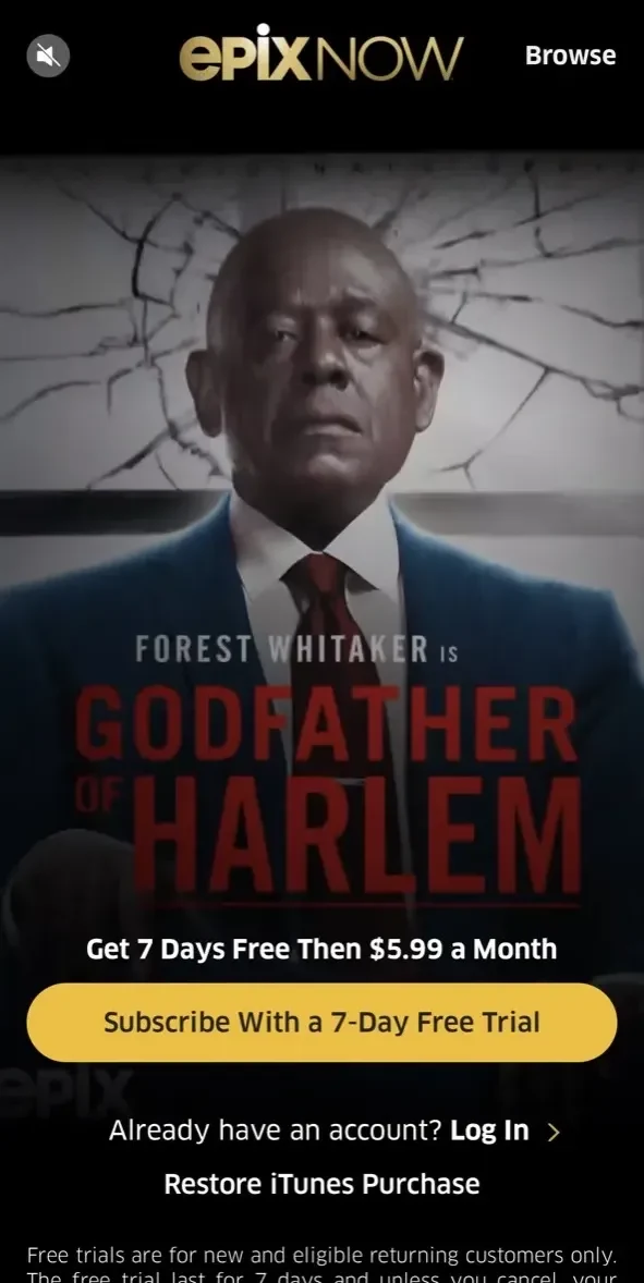 MGM+ paywall screen