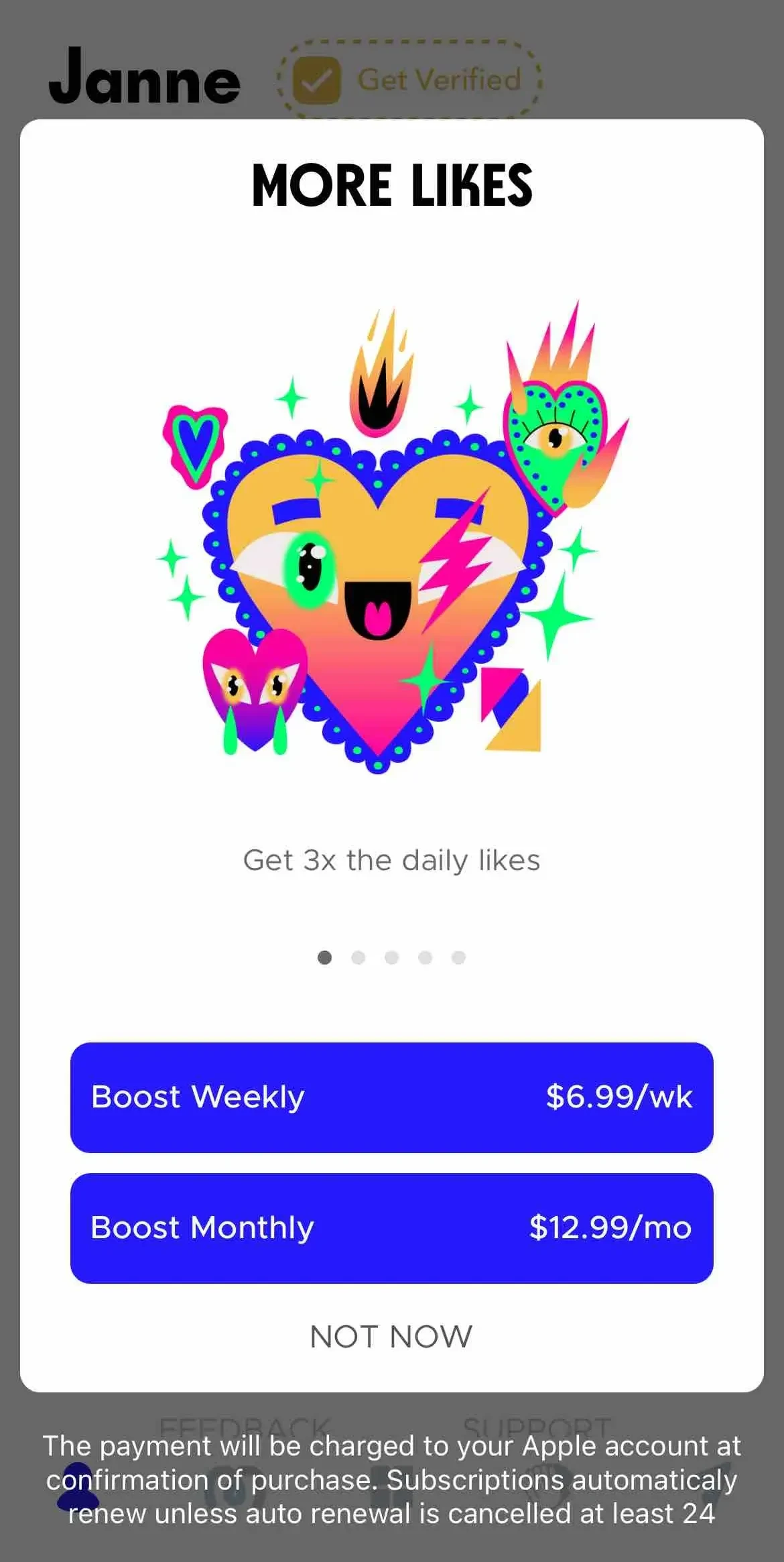Mi Gente paywall screen